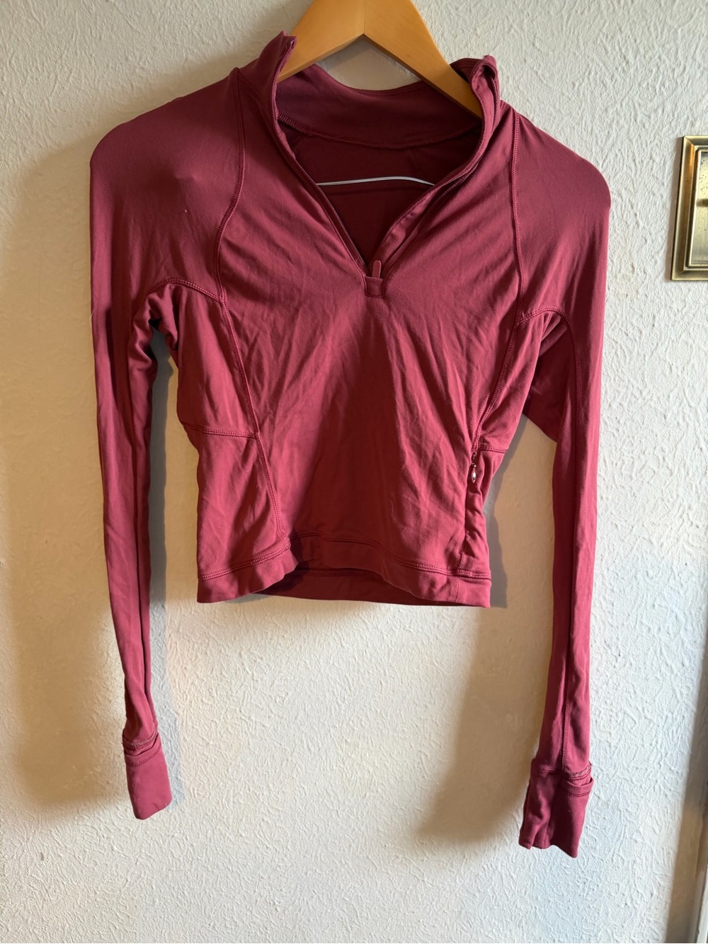 lululemon athletica Half-Zip Cropped Hoodie in Dusty Rose